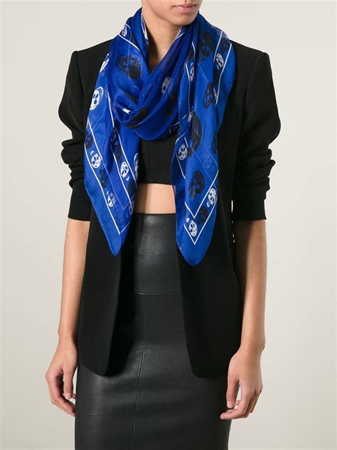 alexander mcqueen scarf blue.